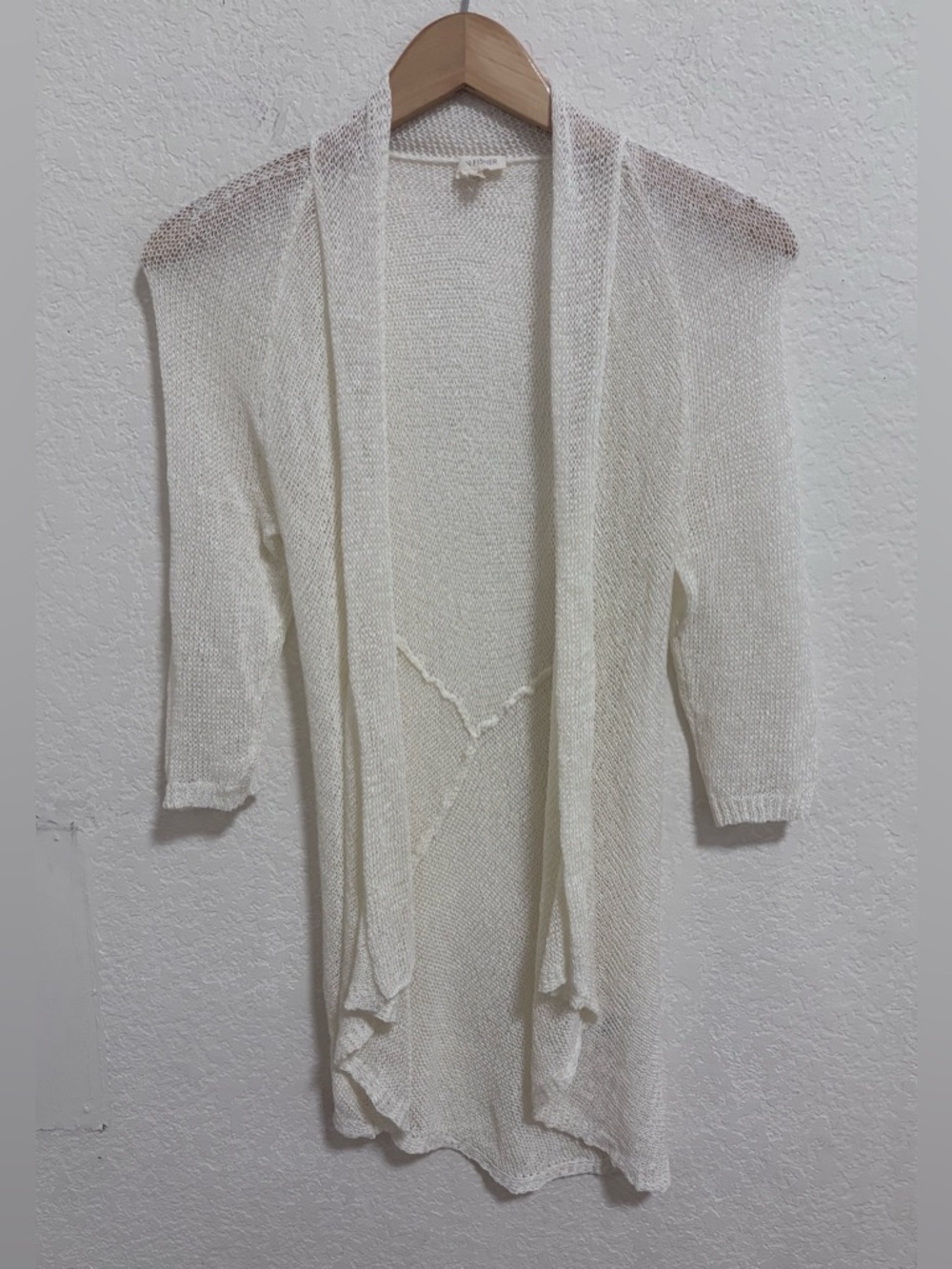 Eileen fisher linen blend open front cardigan